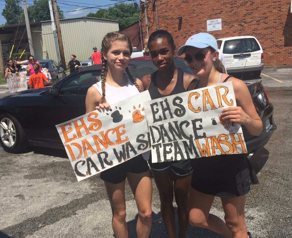 The Edwardsville dancers had their car wash on a super hot day in late July