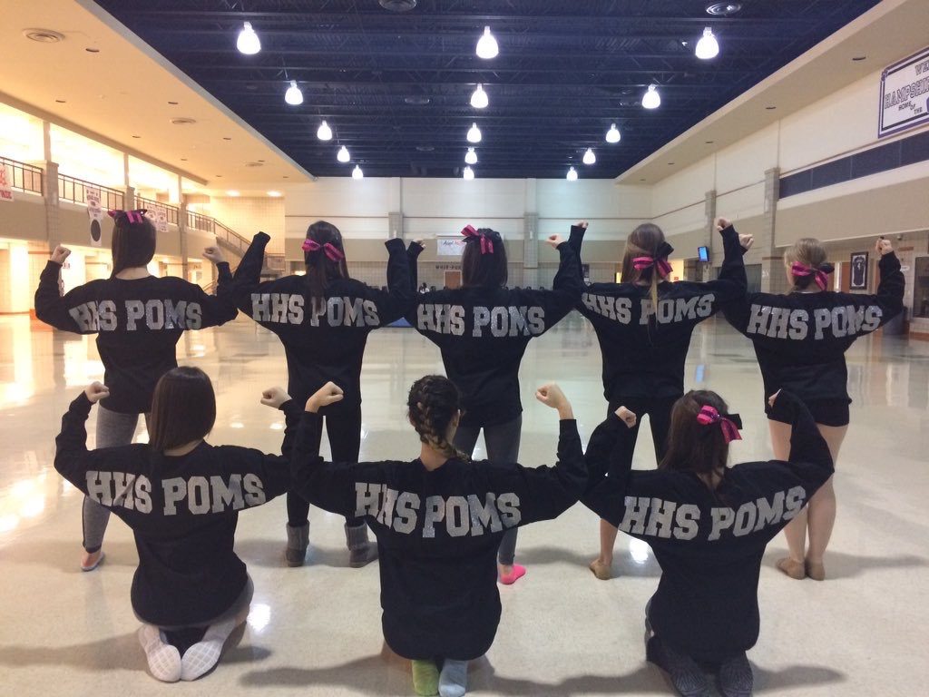 They strong! Hampshire Poms reppin' their sweatshirts