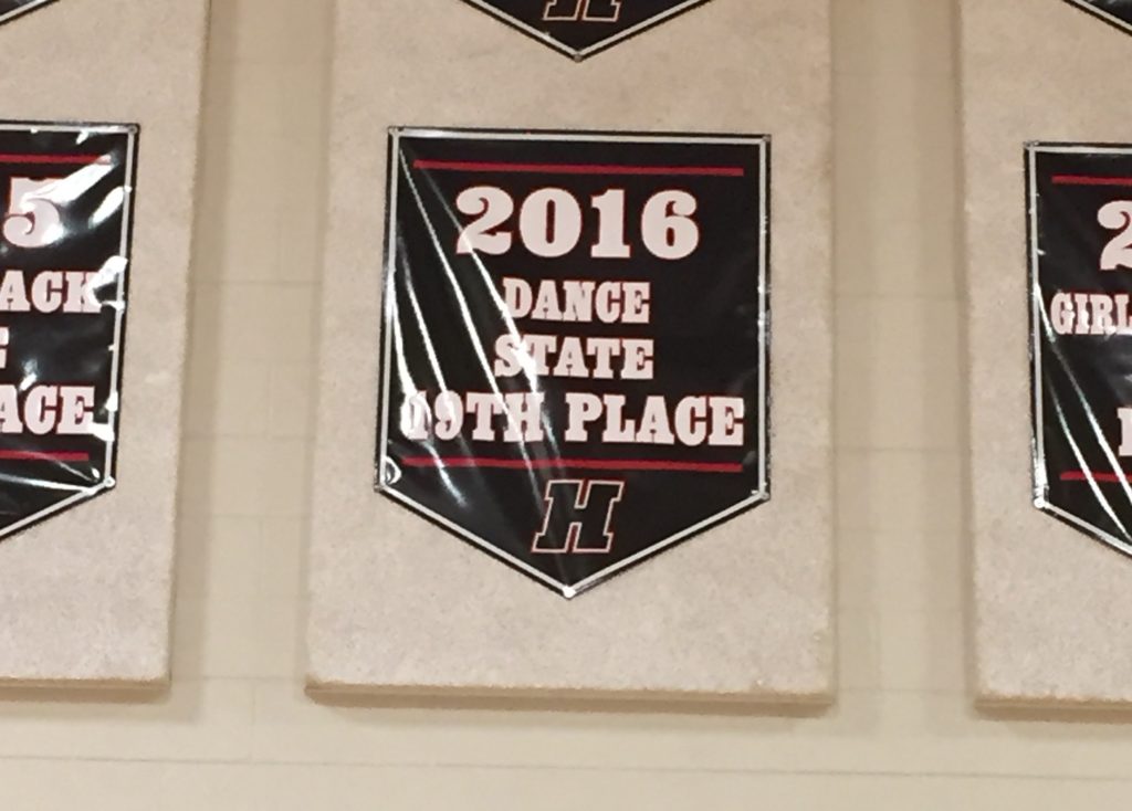 Huntley's Raider Dance Team has its share of gym wall space 
